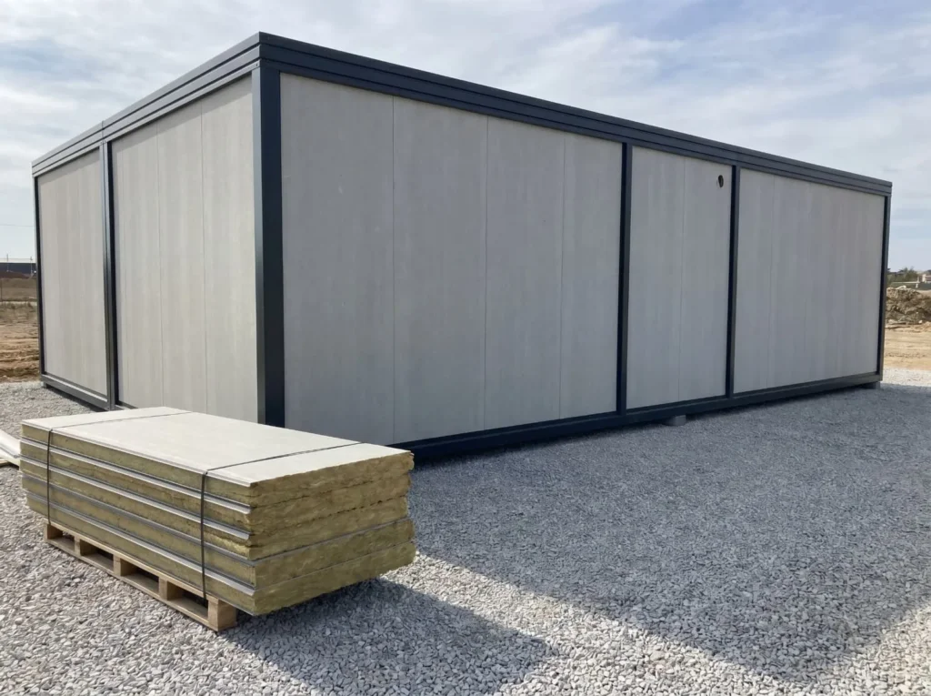 A lightweight and modular building made of rock wool panels