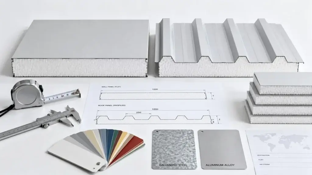 Information required for requesting an inquiry on EPS insulation sandwich panels