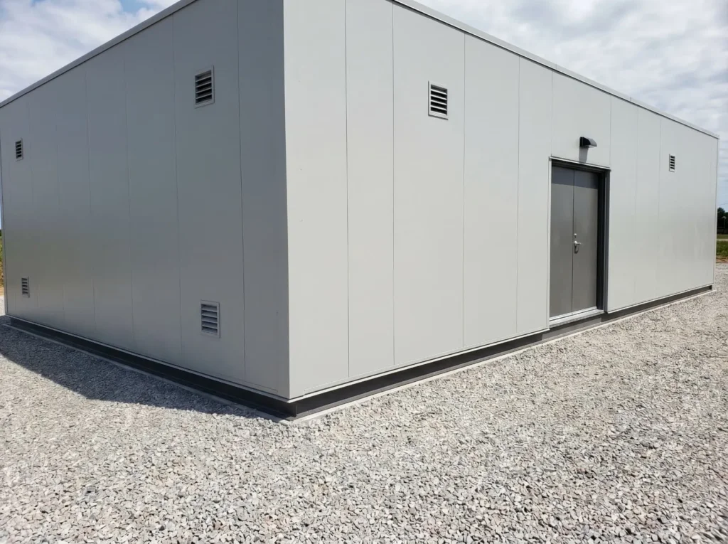 Premium prefabricated modular site building constructed with flush-joint YG Panels flat wall panels