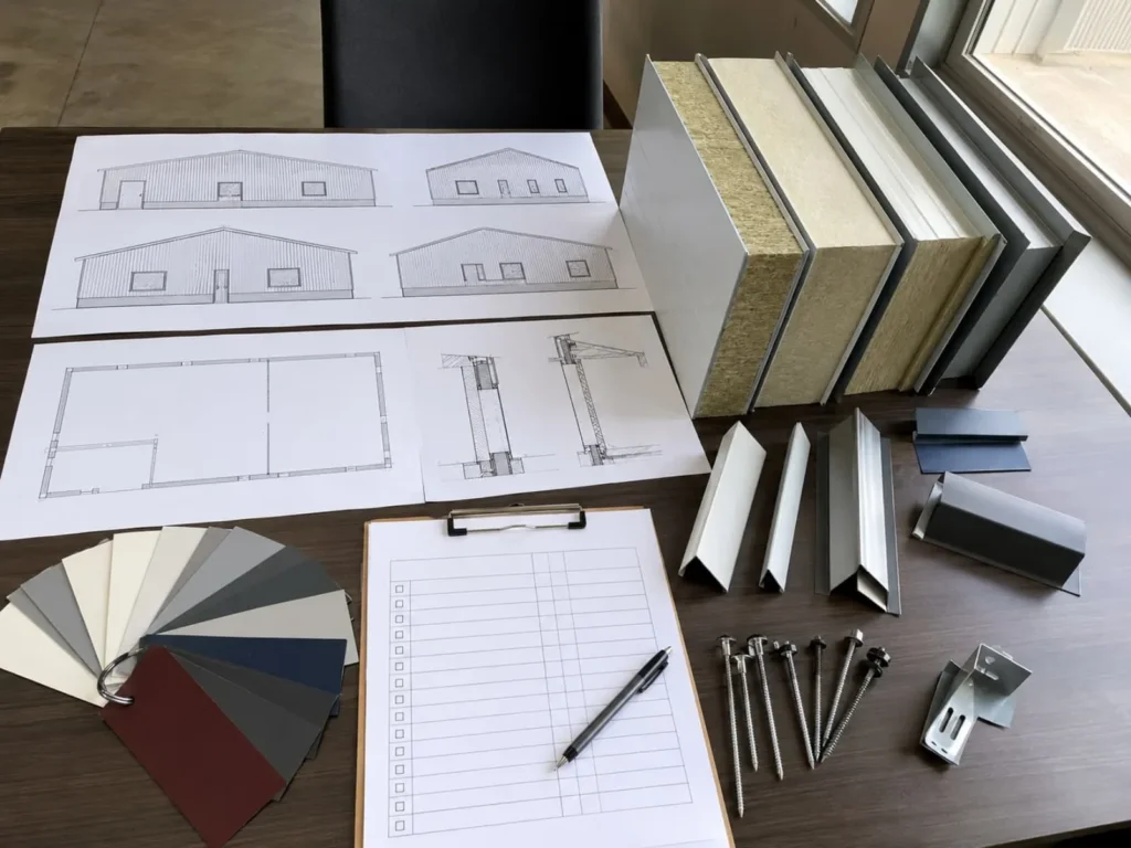Project drawings and wall panel accessories planning for quotation
