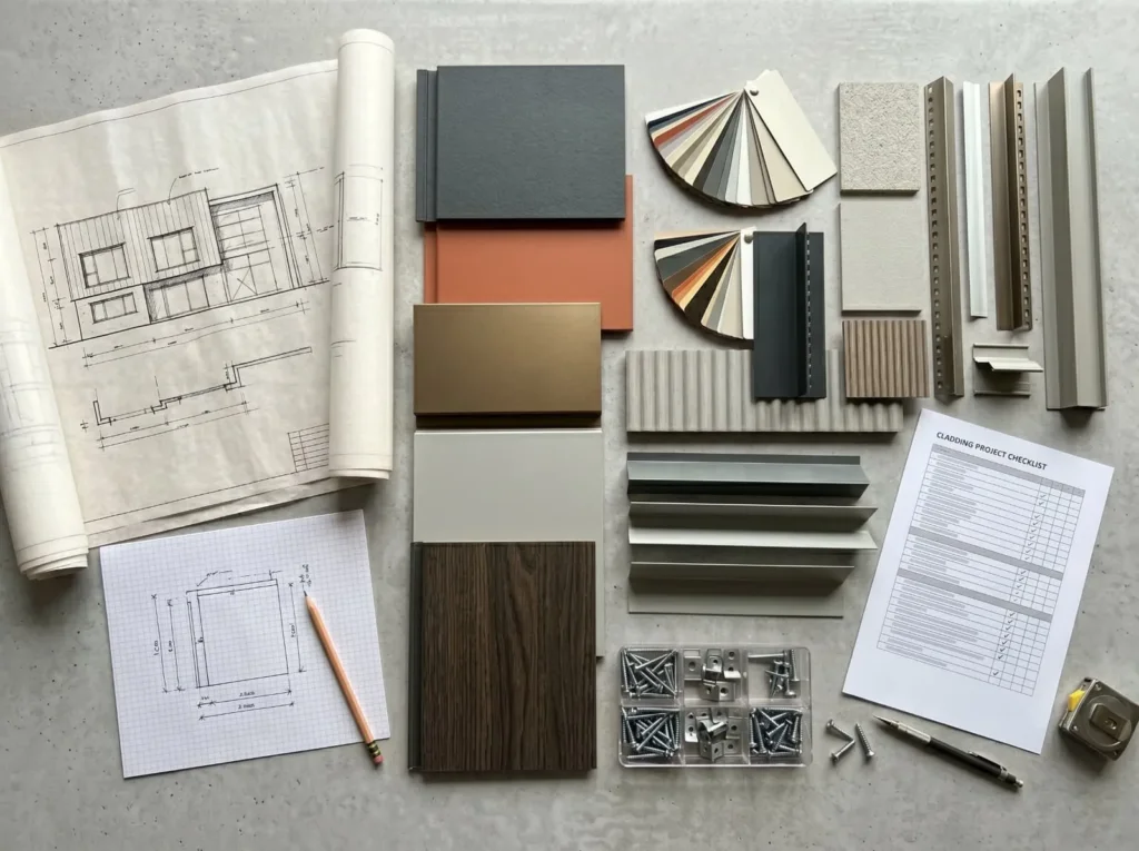 Project planning for wall cladding panels quotation and specification confirmation