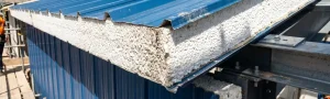 A factory building made of EPS insulation sandwich panels