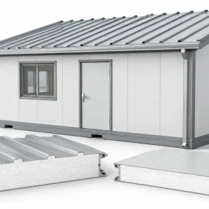 Portable houses made of EPS insulation sandwich wall panels and roof panels