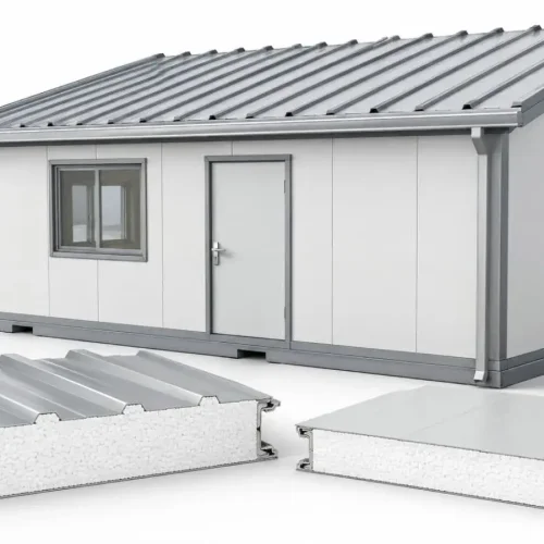 Portable houses made of EPS insulation sandwich wall panels and roof panels