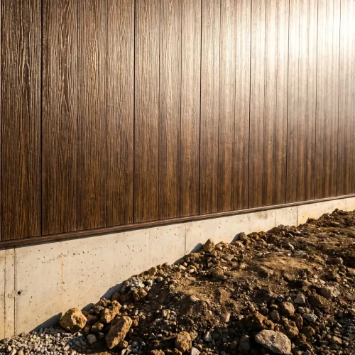 YG decorative insulated wall panels featuring realistic wood-grain texture for light steel villa residential facades.
